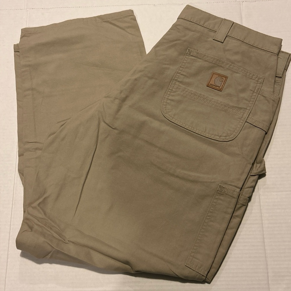 NWOT Carhartt Men’s 40x30 Loose Fit Canvas Utility Work Pant Tan B151-TAN
